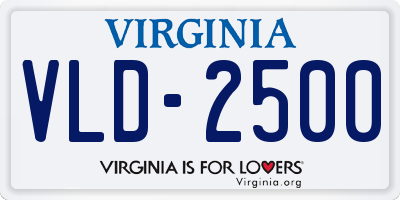 VA license plate VLD2500