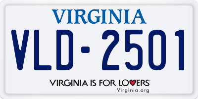 VA license plate VLD2501