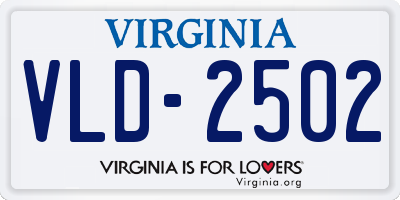 VA license plate VLD2502