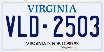 VA license plate VLD2503