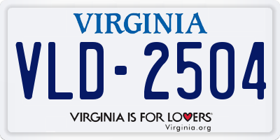 VA license plate VLD2504
