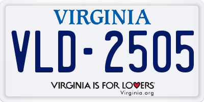 VA license plate VLD2505