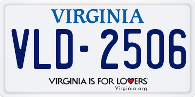 VA license plate VLD2506