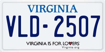 VA license plate VLD2507