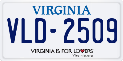VA license plate VLD2509