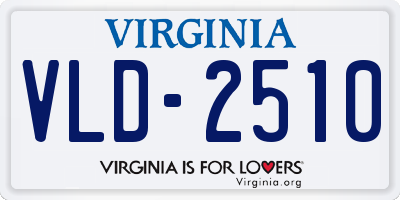 VA license plate VLD2510