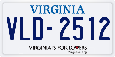 VA license plate VLD2512