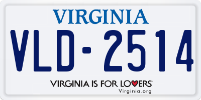 VA license plate VLD2514