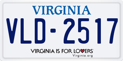 VA license plate VLD2517