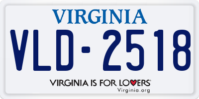 VA license plate VLD2518
