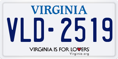 VA license plate VLD2519