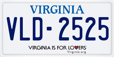 VA license plate VLD2525