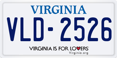 VA license plate VLD2526