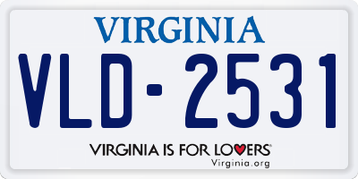 VA license plate VLD2531