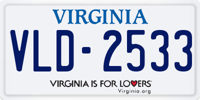 VA license plate VLD2533