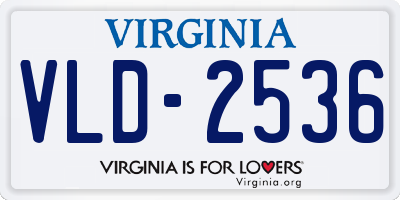VA license plate VLD2536
