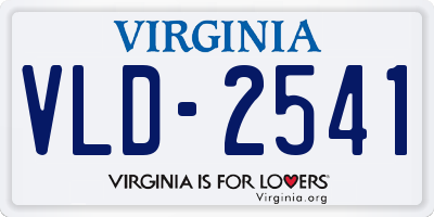 VA license plate VLD2541