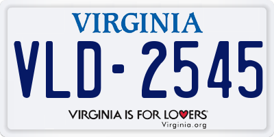VA license plate VLD2545