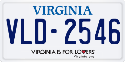 VA license plate VLD2546