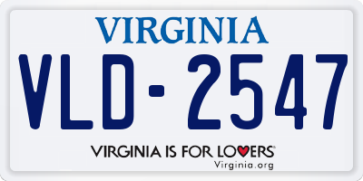 VA license plate VLD2547