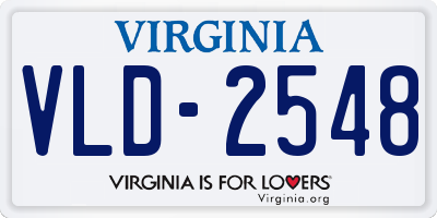 VA license plate VLD2548