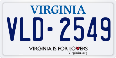 VA license plate VLD2549
