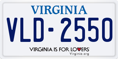 VA license plate VLD2550