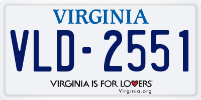 VA license plate VLD2551