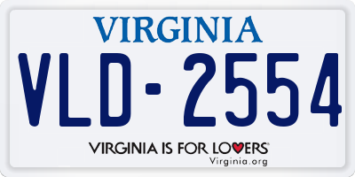 VA license plate VLD2554