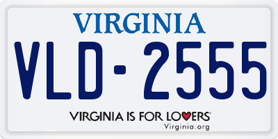 VA license plate VLD2555