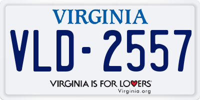 VA license plate VLD2557