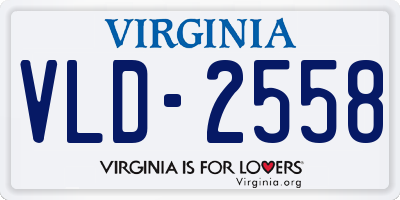 VA license plate VLD2558