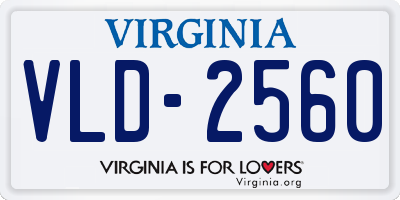VA license plate VLD2560