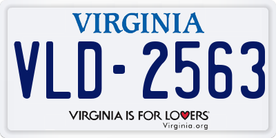 VA license plate VLD2563