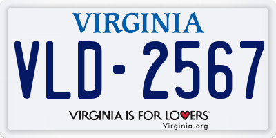 VA license plate VLD2567