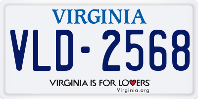 VA license plate VLD2568