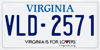VA license plate VLD2571