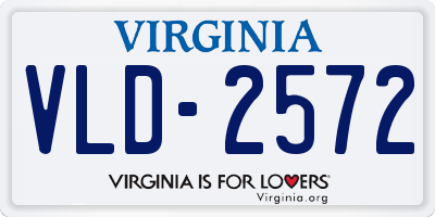 VA license plate VLD2572