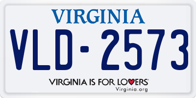 VA license plate VLD2573