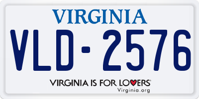VA license plate VLD2576