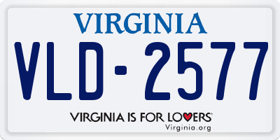 VA license plate VLD2577