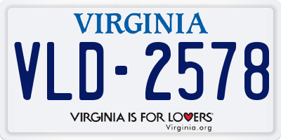 VA license plate VLD2578