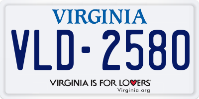 VA license plate VLD2580