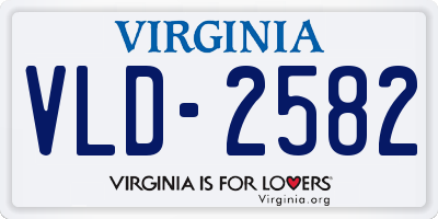 VA license plate VLD2582