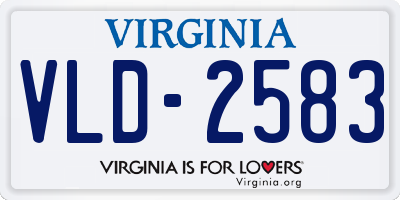 VA license plate VLD2583