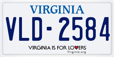 VA license plate VLD2584