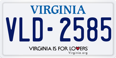 VA license plate VLD2585