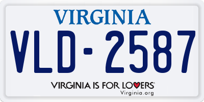 VA license plate VLD2587