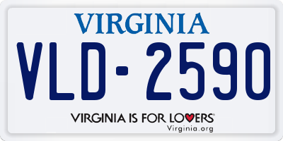 VA license plate VLD2590