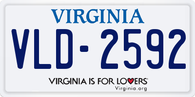 VA license plate VLD2592